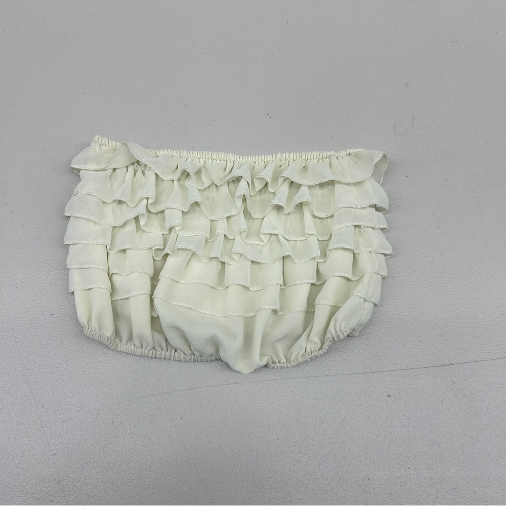 Double Zero Cream Ruffled Bandeu